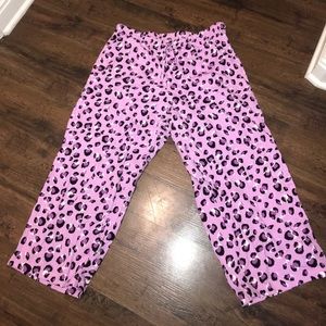 Crop cheetah print comfy pajamas
